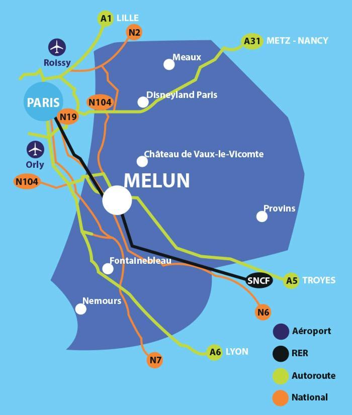 Suite Athena - Melun Gare Rer - Studio Avec Balcon Et Parking المظهر الخارجي الصورة